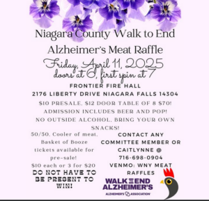 Niagara County Walk to End Alzheimer's Meat Raffle @ Frontier Fire Hall | Niagara Falls | New York | United States