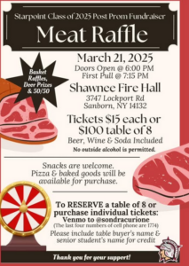 Starpoint Class of 2025 Post Prom Fundraiser @ Shawnee Fire Hall | Sanborn | New York | United States