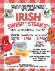 Niagara Falls Men's & Women's Ancient Order of Hibernians 1st Annual Meat Raffle @ Town of Niagara Active Hose | Niagara Falls | New York | United States